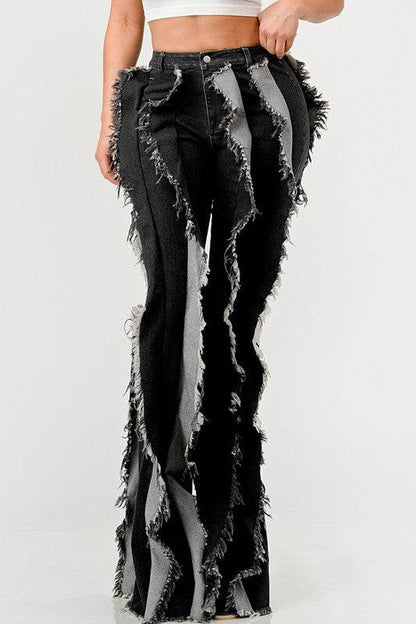 The "Deconstructed Glam" Flared Jeans
Rebel Ruffle Flare Denim